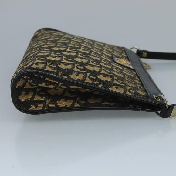 DIOR Trotter Canvas Shoulder Bag Navy Gold - Picture 4 of 12